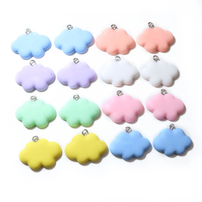 10Pcs 20x25mm Cloud Resin Charms Cute Kids Pendant Charms for Necklace Earrings Bracelets Jewelry Making Diy Accessories