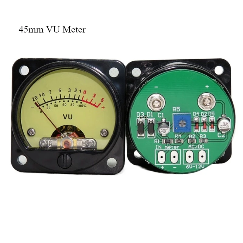 

2pcs 45mm VU Meter Stereo Amplifier Board level Indicator Adjustable With Driver