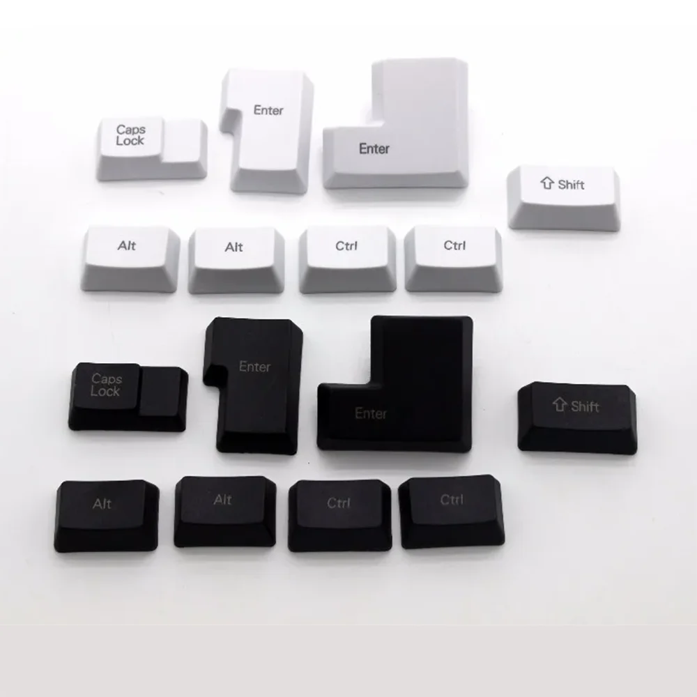 OEM Profile White Black Thick PBT Blank Printed Special Keycap Set For MX Switches 1.75 Shift