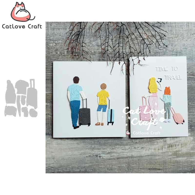 Catlove Travel Family Luggage Metal Cutting Dies Scrapbooking Mold Stencil Die Cuts Card Making DIY Craft Embossing New Dies