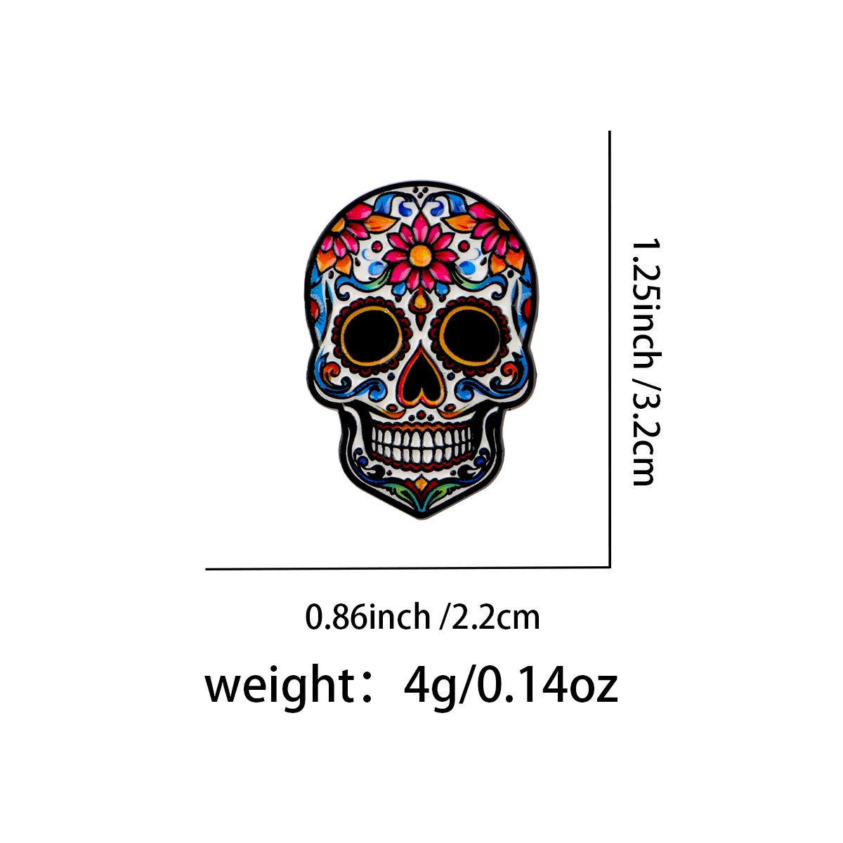 المكسيكي زهرة الجماجم التلبيب دبابيس لحقيبة الظهر لينة المينا دبوس المرأة دبابيس مجوهرات معدنية شارات اكسسوارات هدايا عيد #2