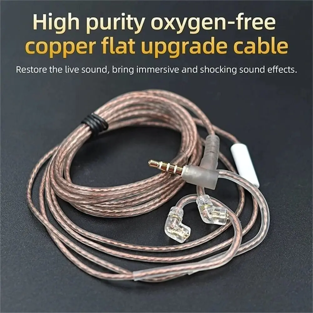 Upgrade High-Purity Oxygen-Free Copper Twisted Cable In Ear Cable 2Pin Headphone Cord Earphones Cord ZS10 Earphone Wire