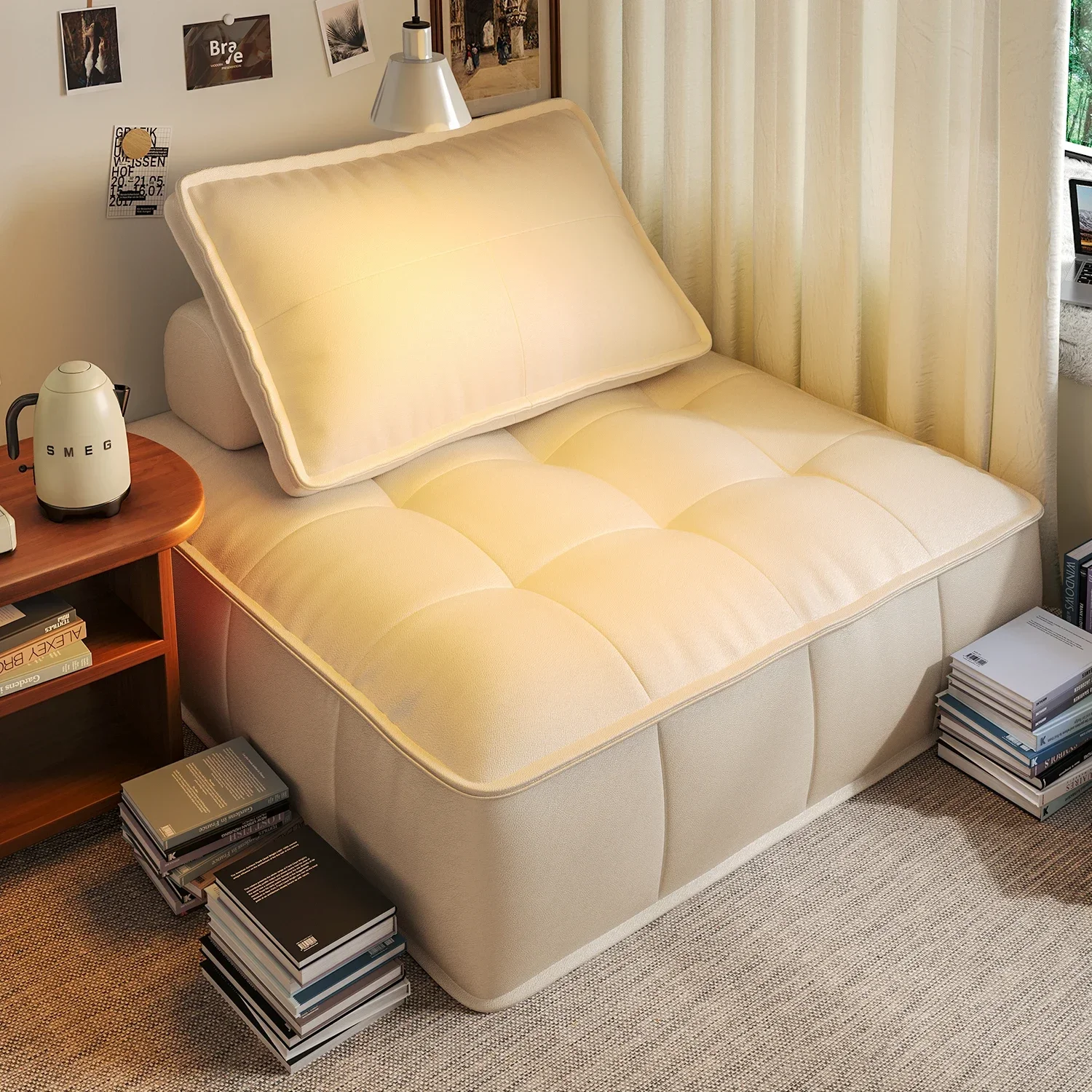 

Lazy sofa reclining and sleeping tofu block sofa single tatami small apartment square combination module small sofa