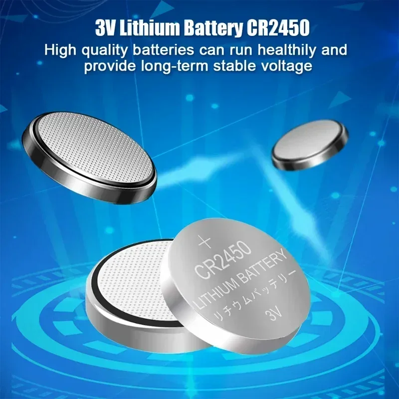 10-500pcs 3V CR2450 Li-ion Battery DL2450 BR2450 LM2450 KCR5029 Suitable for Car Key Toy Control Watch LED Light Button Battery