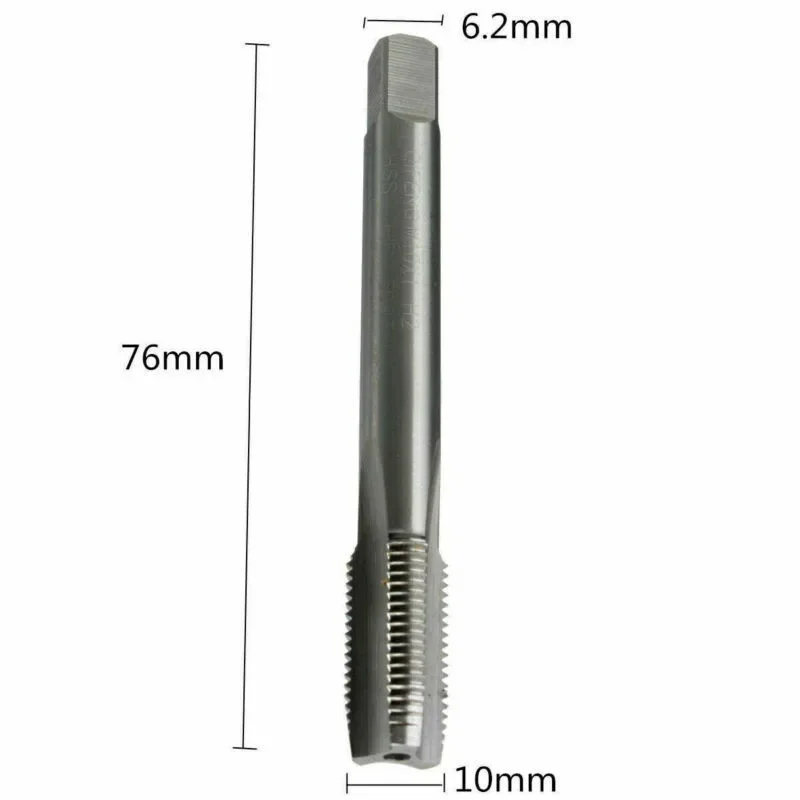 Right Hand Thread Metric Tap M10 x 1mm Pitch in High Speed Steel with 10mm Diameter and 79mm Length for Thread Cutting Tasks