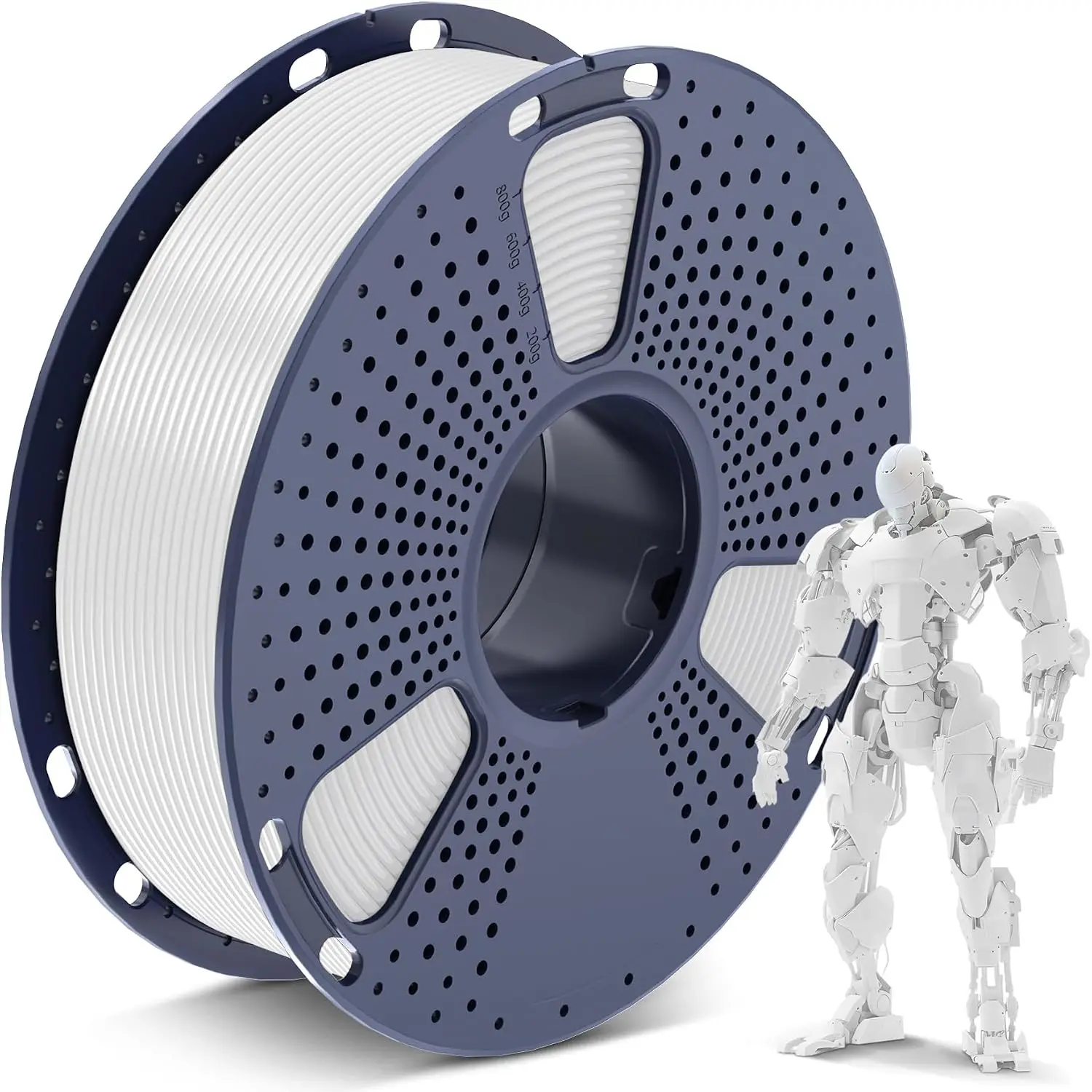 

PLA 3D Printer Filament 1.75mm, Neatly Wound, Dimensional Accuracy +/- 0.02mm, Fit Most FDM 3D Printers, 1kg Spool, White