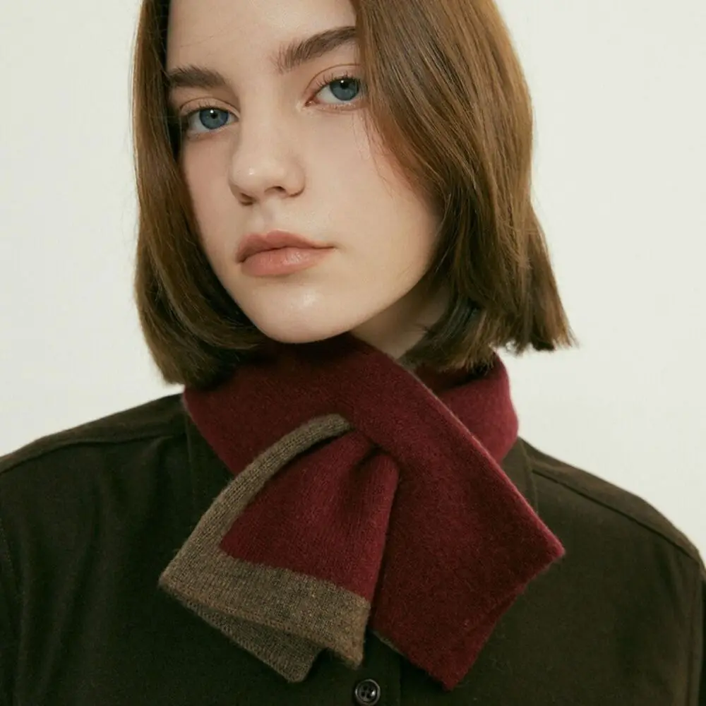 New Fashion Cashmere Scarf Double-sided Winter Women's Cross-Knit Scarf Korean Lady Neck Wraps Warm Woolen Neckerchief