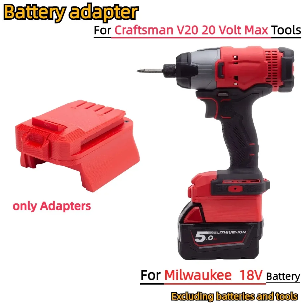 Battery Adapter Converter for Milwaukee 18V Li-ion Battery To Craftsman V20 20Volt Max Series Power Tool Accessories(NO Battery)