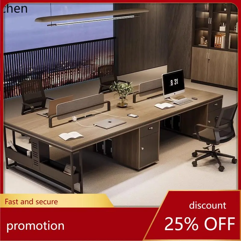 

CZ Office Desk and Chair Set Simple Staff Desk Modern Employee Partition Cubicle Employee Seat