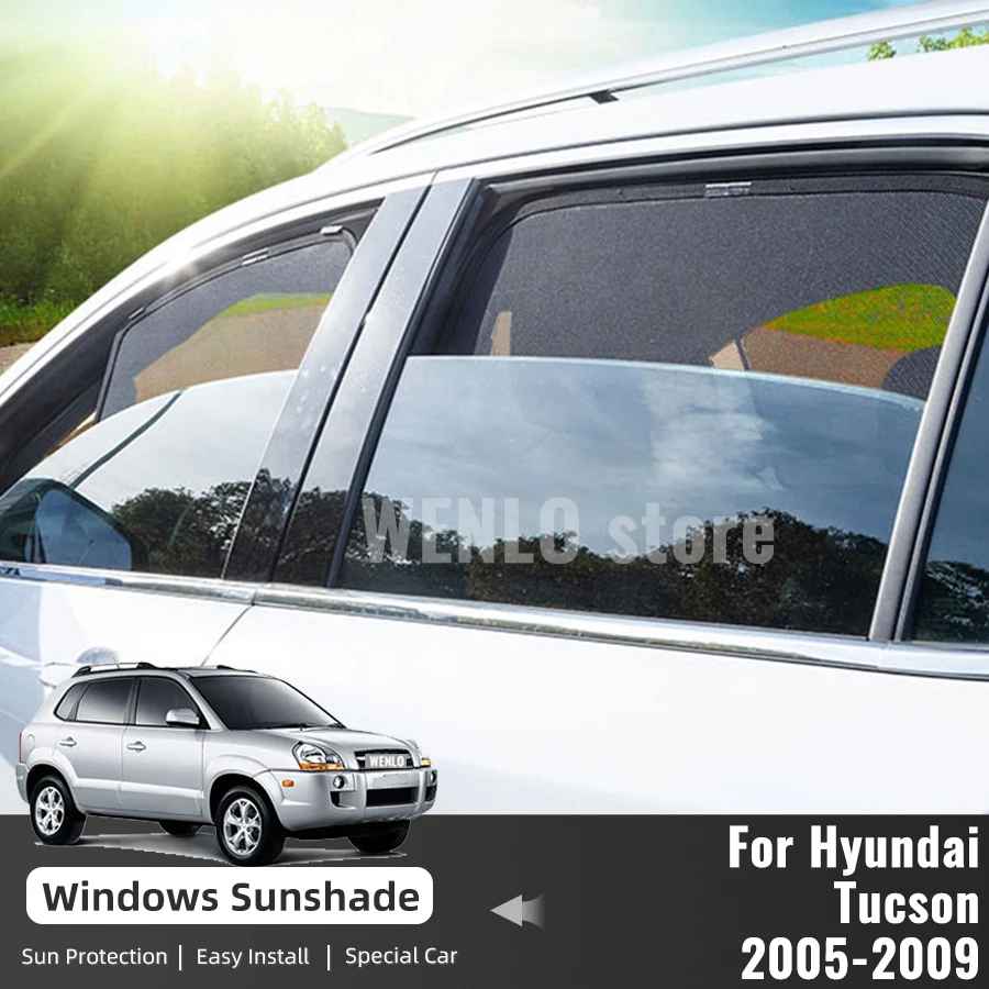 

For Hyundai Tucson JM 2005 2006 2007 2008 2009 Magnetic Car Sunshade Front Windshield Curtain Rear Side Window Sun Shades Shield