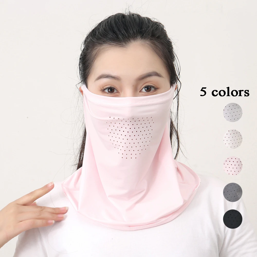 

New Women UV Protection Neck Scarf Ice Silk Face Mask Cover Outdoor Neck Wrap Cover Sports Cycling Sun Proof Sunscreen Dustproof