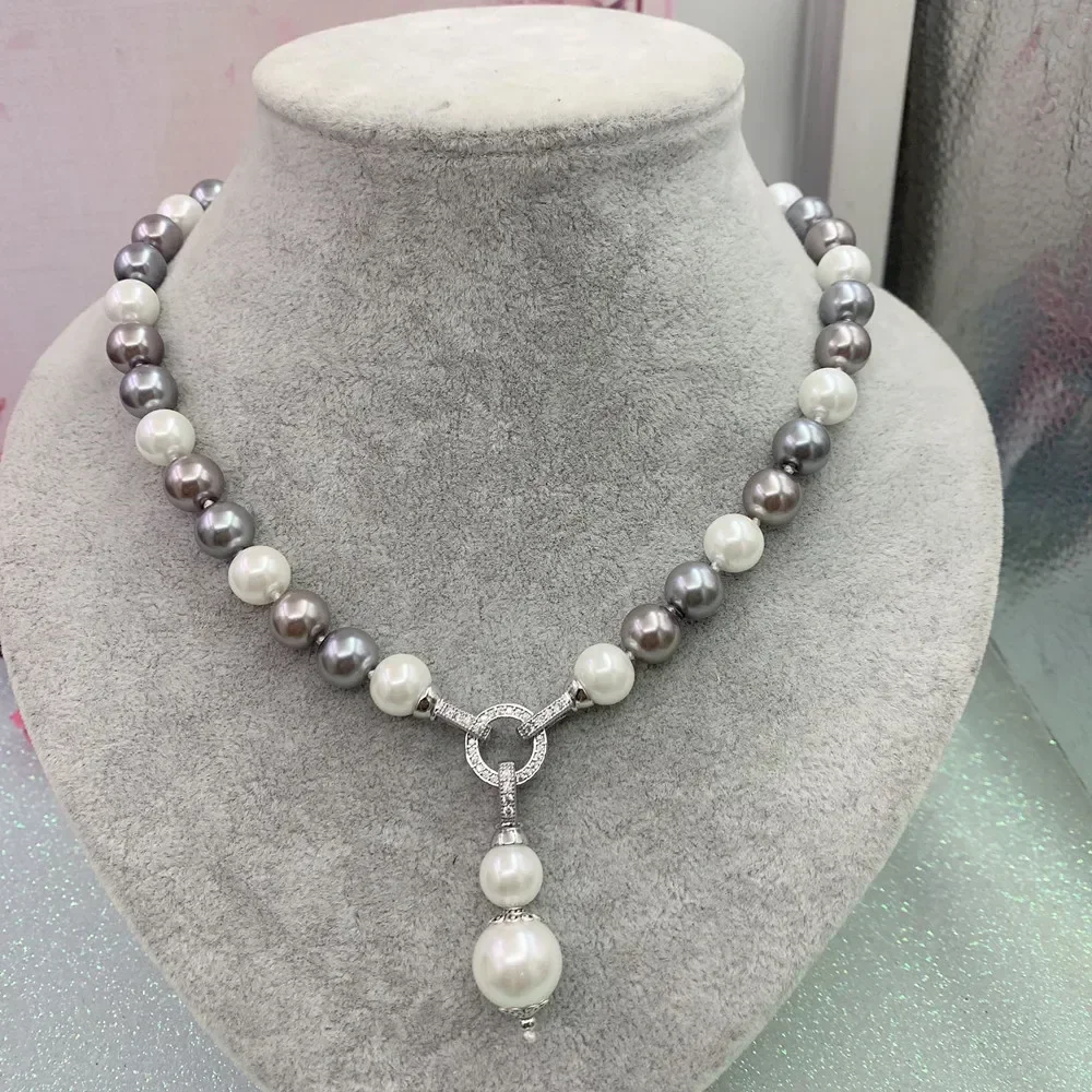 Fashion Sweater Chain Elegant Pearl Necklace Pendant for Women Girl Gift Charm Choker Hombre Chain Clothing Accessories Jewelry