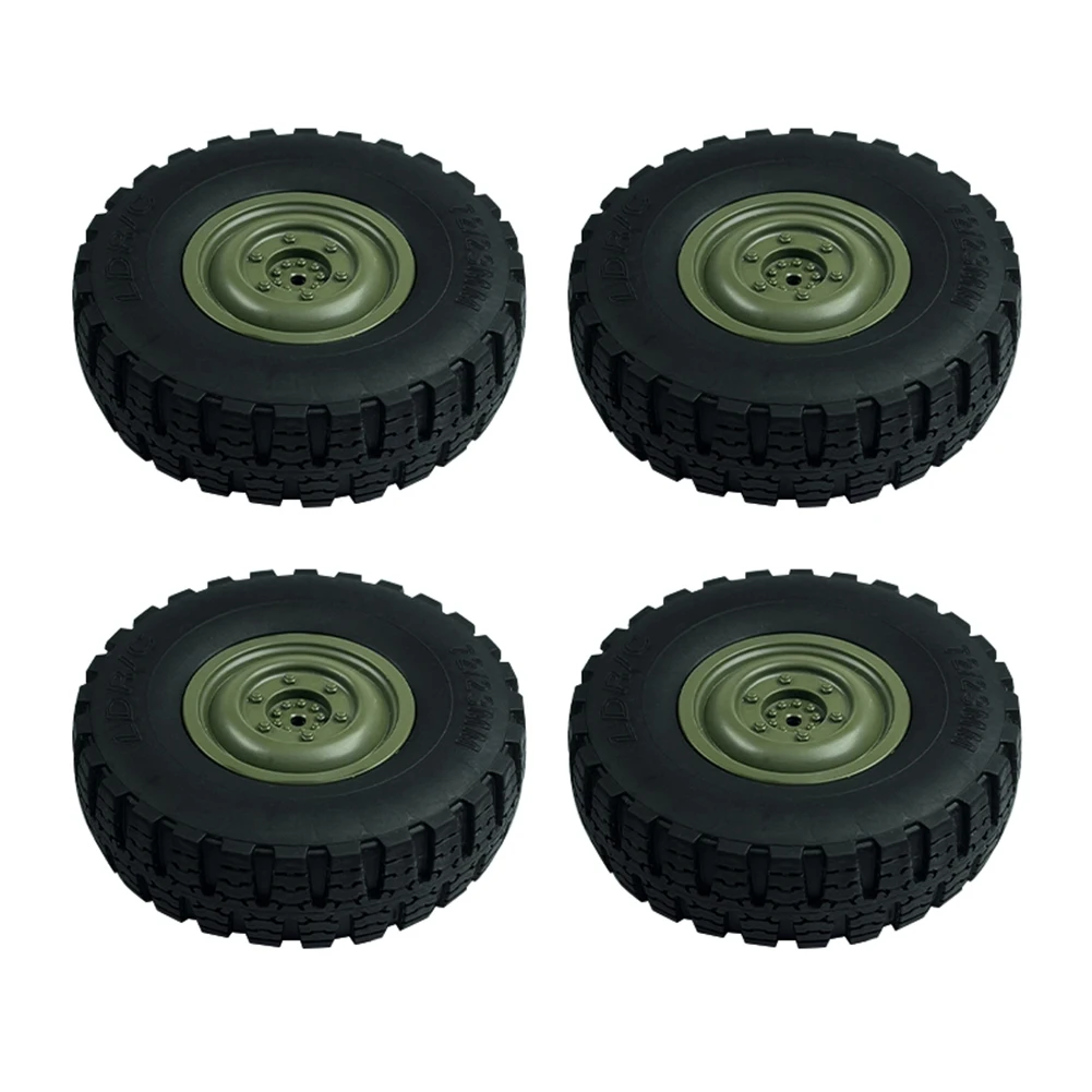 4Pcs LD-P06 Wheel Tire Tyre for LDRC LD-P06 LD P06 Unimog 1/12 RC Truck Car Spare Parts Accessories,Green