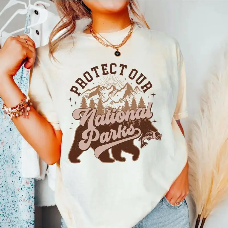Proteja nuestros parques nacionales camiseta amante del parque conservación natural Granola Girl