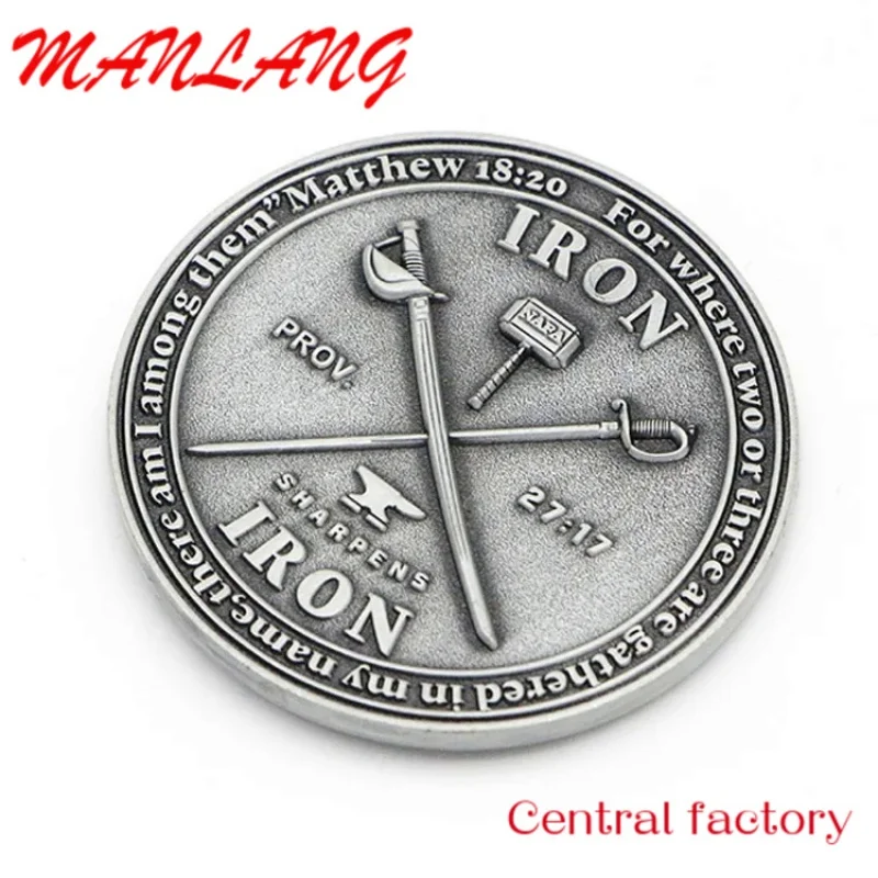 Custom  customized die casting 3D logo engraving antique silver aluminum alloy metal