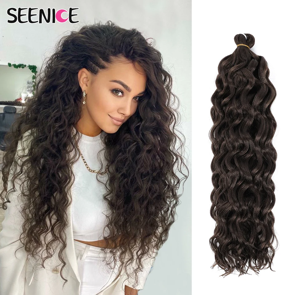 

Ocean Wave Crochet Braids Hair Extensions 18-24“Synthetic Ombre Curly Blonde Afro Curl Water Wave Braid Hawaiian Style for Wome