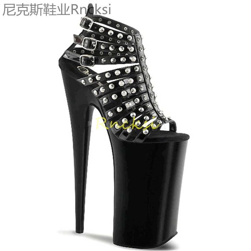 

23cm High-heeled sandals, thick-soled high-heeled spring fishmouth fashion, high-heeled fashion show women's shoes