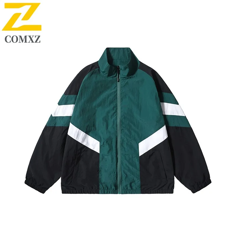 

COMXZ 2025 Custom Two Way Jacket Men Spring Autumn Trend Versatile Youth Loose Casual Outdoor Sport lightweight Windbreaker Coat