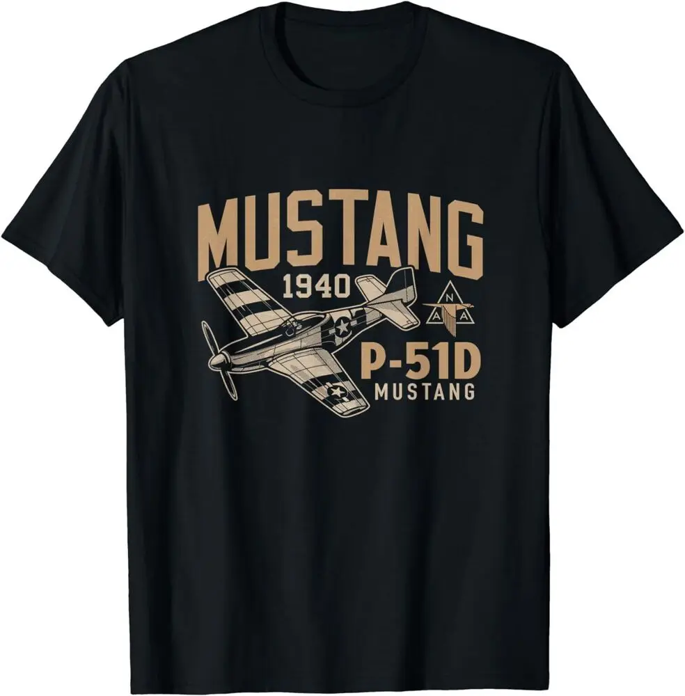 P-51 D Mustang Vintage Ww2 North Americans Warbird Fighter Tee S-3xl