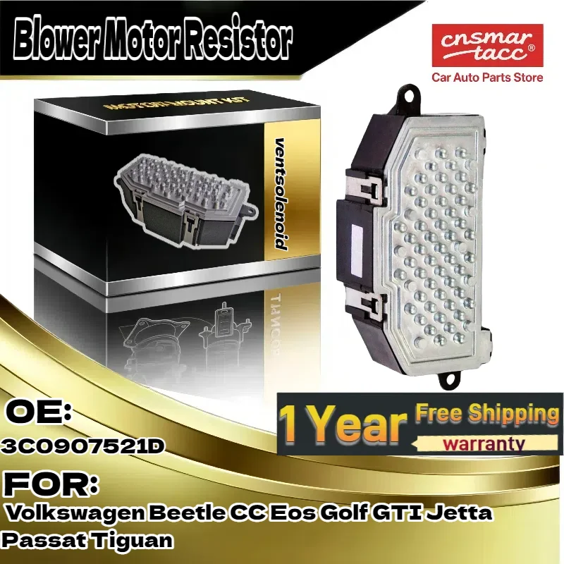 

For Volkswagen Beetle/CC/Eos/Golf GTI/Jetta/Passat/Tiguan | Blower Motor Resistor - 3C0907521D