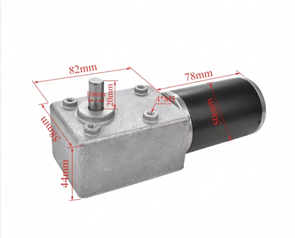 1.5-300rpm 200Kgf.cm 200KG load 5882-50ZY 12V 24V DC Worm Gear Motor High Torque Low Speed gear motor