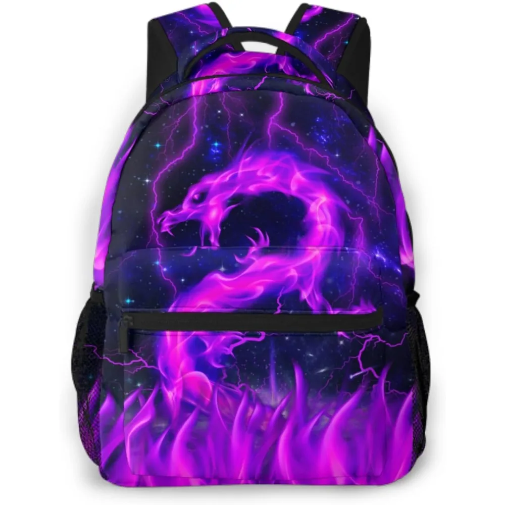 

Purple Dragon Backpack For Girls Cool Lighting Bookbags For 2nd 3rd 4th 5th 6th Grade Boys Kids Animal Backpacks Back To School