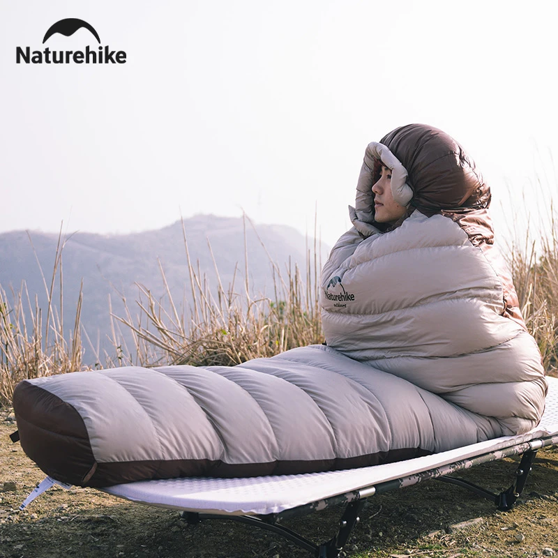 Naturehike Winter Mummy Duck Down Ultralight Camping Sleeping Bags 4 Seaon Hiking Waterproof Nylon Snowbird Travel Sleeping Bag