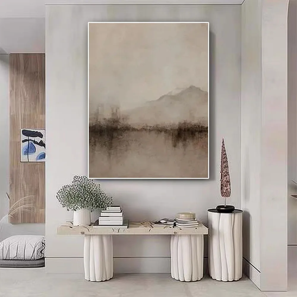 

Large Golden Mural Exhibits Handmade Oil Painting On Canvas Vertical Abstract Wall Art Pictures Decor Living Room Mapping Gift