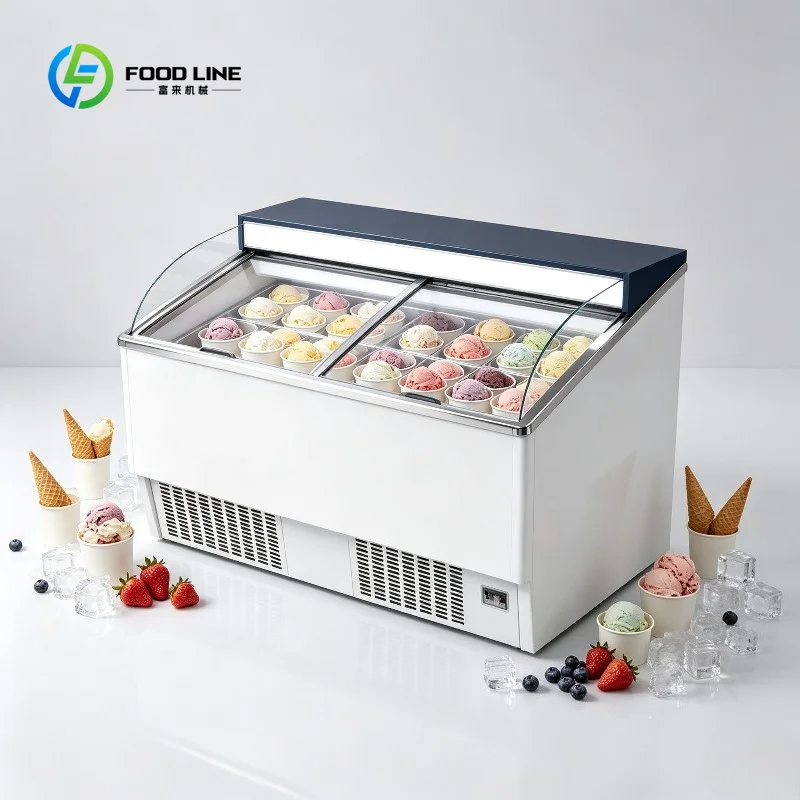 Customized Ice Cream Refrigeration Cabinet, 1m Height Temp -22~-18°C, Exclusive for Grocery Supermarket & Ice Cream Store