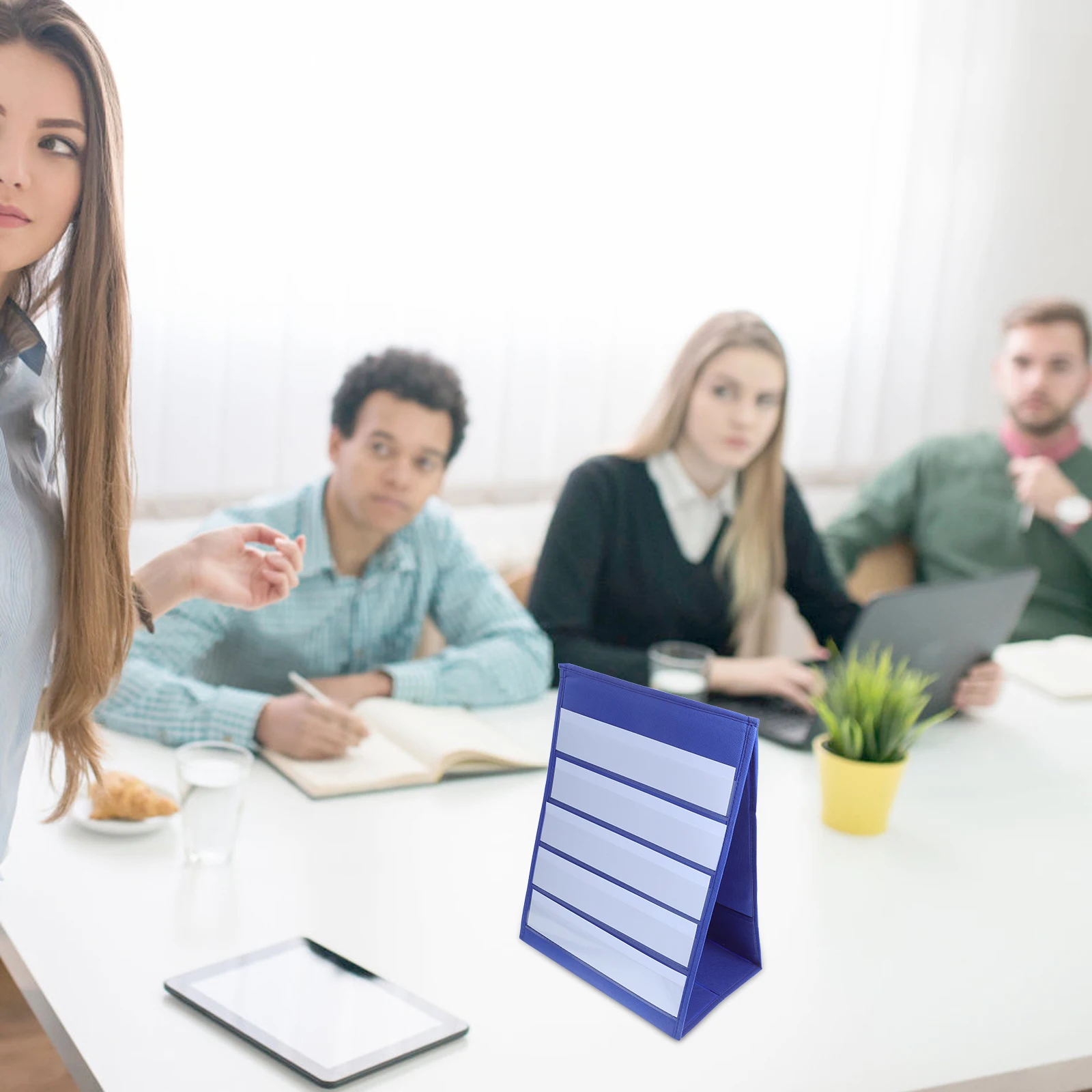 

Teaching Display Stand 30.5x33cm Strip Pocket Chart Classroom Cards Soft Desktop Word Holder Work Blank Desk Calendar Memo Desk