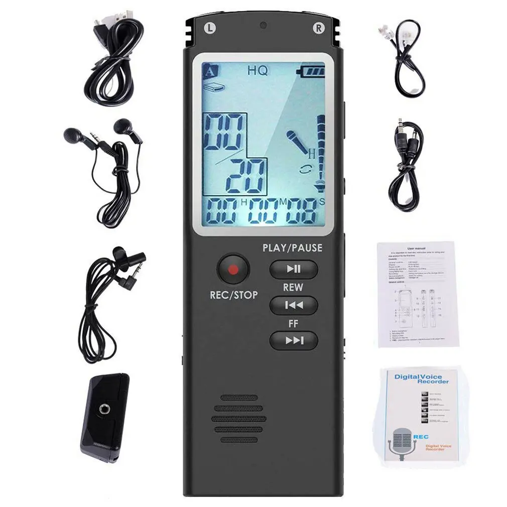 

8GB/16GB/32GB Voice Recorder USB Professional 96 Hours Dictaphone Digital Audio Voice Recorder with WAV,MP3 Player T60 1536 Kbps