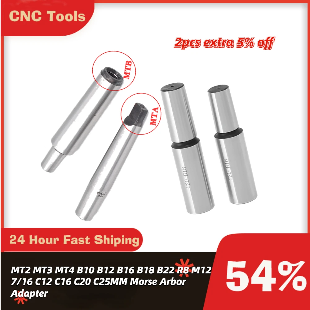 

MT2 MT3 MT4 B10 B12 B16 B18 B22 R8 M12 7/16 C12 C16 C20 C25MM Morse Arbor Adapter Morse Cone Tapper Collet Chuck Cnc Adapter