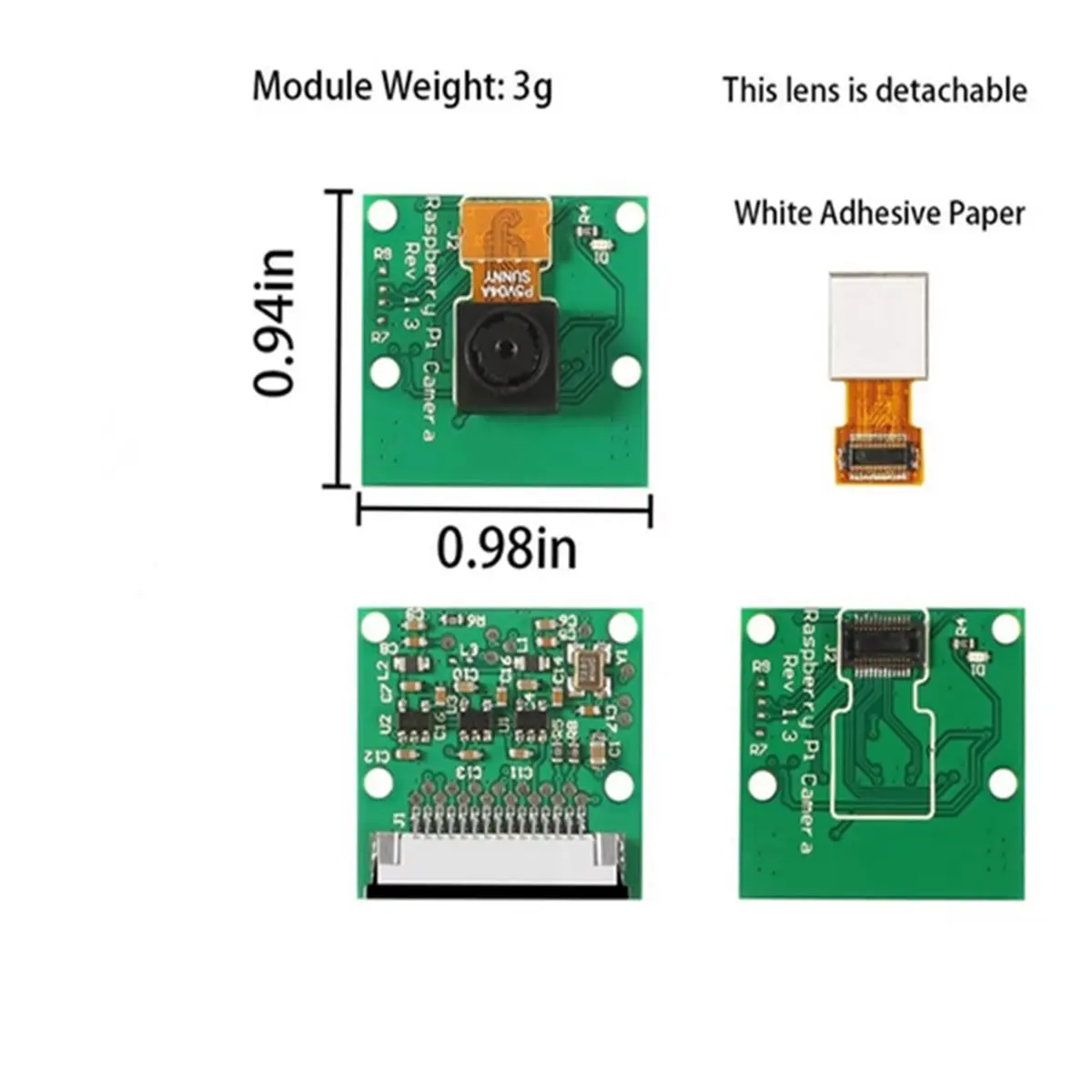 NEW For Camera Module, 5MP 1080p with OV5647 Sensor Video Camera Module for Pi 2, Pi 3 3B+, Pi 4 , Pi Zero W