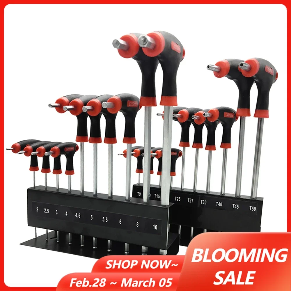 10 SZTUK Zestaw kluczy sześciokątnych Torx Klucz imbusowy z kulką Końcówka w kształcie litery T Śrubokręt Klucz do automatycznego roweru Motocykl Naprawa Narzędzie Sterownik Uniwersalny