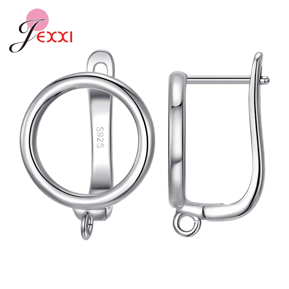 Moda DIY Cubic kolczyki z cyrkoniami Hook Rhinestone 925 Sterling srebrny kolczyk ustalenia dla ręcznie robiona biżuteria akcesoria