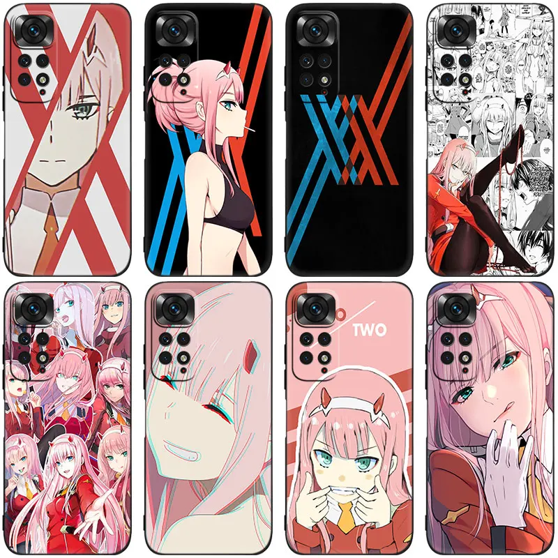 Anime Null Zwei Liebling in die FranXX Schwarz Telefon Fall Für Xiaomi Redmi Hinweis 12 + 11 11S 11T 11E 10 10T 5G 10S 9S 9 8T 7 6 Pro