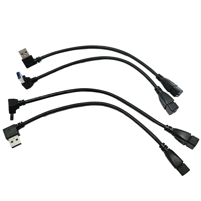 USB 3.0 A Male to A Female USB 3.0 Right /Left /Up /Down Angle 90 Degree Extension Cable Adapter Cord USB Cables Extension Cord