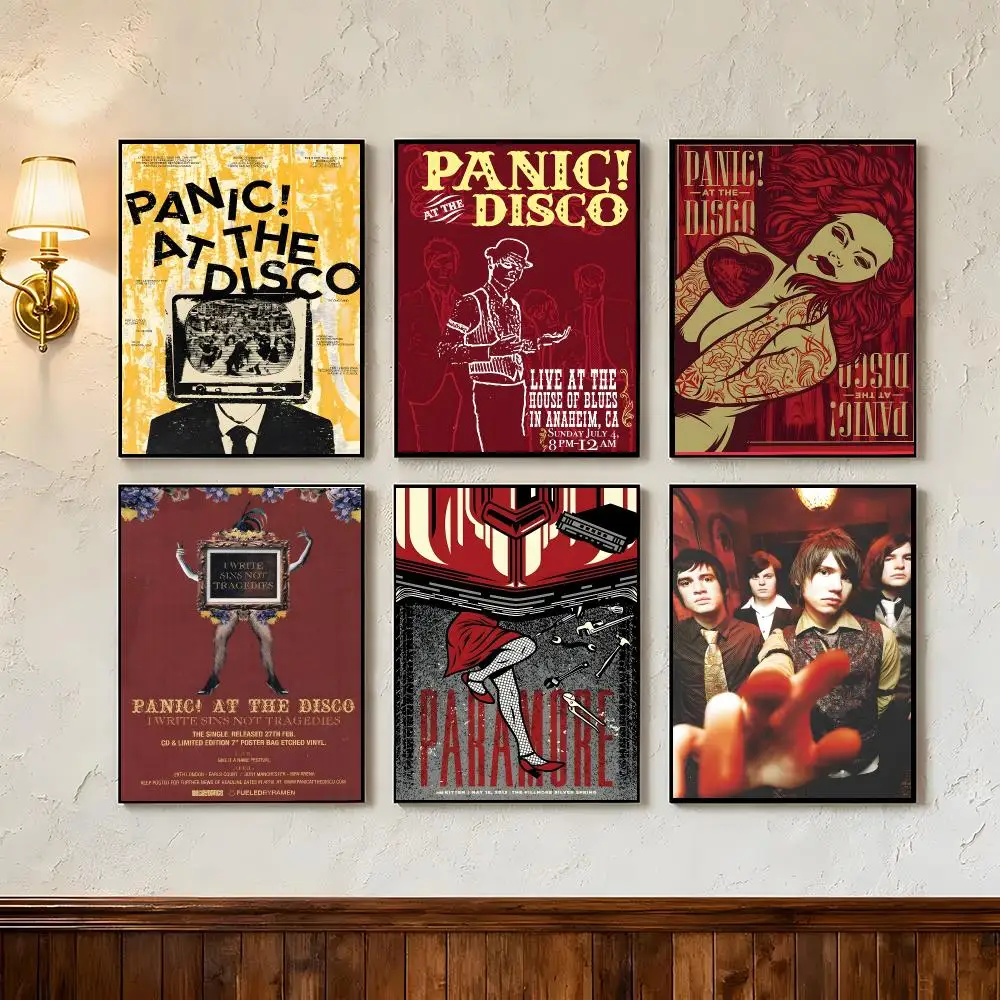 Band Panic! At The Disco Poster Wall Art Poster Prints Home Wall Decor Gift for Living Room, Bedroom Bar & Parlor