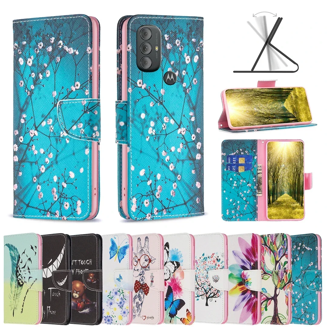 Colorful Leather Case Anti-fal Wallet Flip Phone Case for MOTO G52 G71 G31 G41 E40 G51 G22 G200 EDGE S30 5G G POWER STYLUS 2022