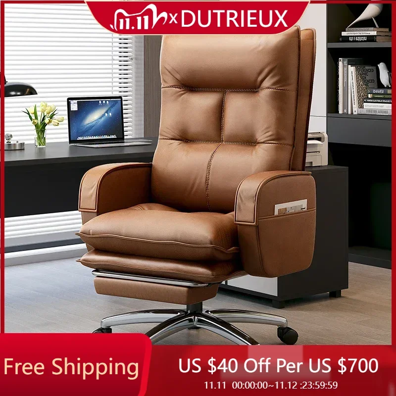 

Luxury Leather Office Chair Cover Waterproof Computer Ergonomic Office Chair Wheels Design Silla De Oficina Furniture Decor