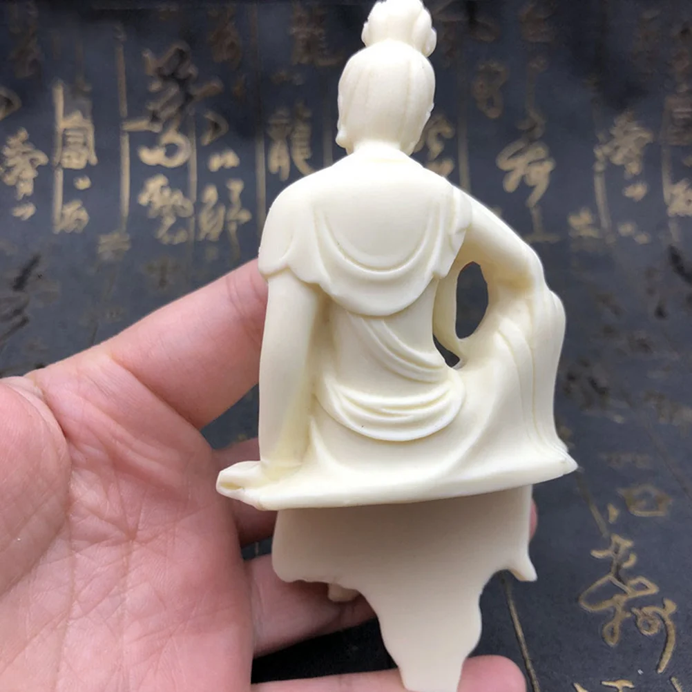

Guanyin Buddha Statue Carved Nut Wood Spiritual Home Decor for Living Room Office Meditation Space Chinese Feng Shui Ornament