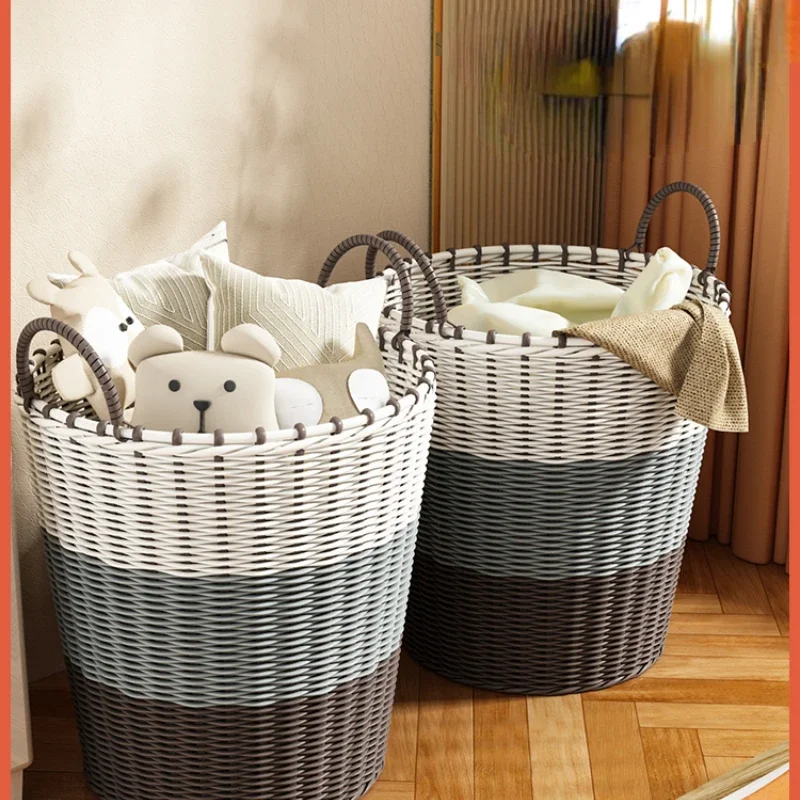 

Large Capacity Dirty Clothes Basket Children's Toy Storage Bathroom Laundry Hamper with Organizer Handle