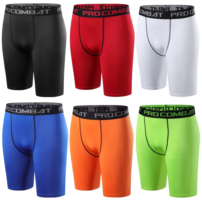 Men Compression Pants Shorts Men Running Tights Sport Cropped One Leg Leggings Basketball Football Yoga Fitness Workout Elastic