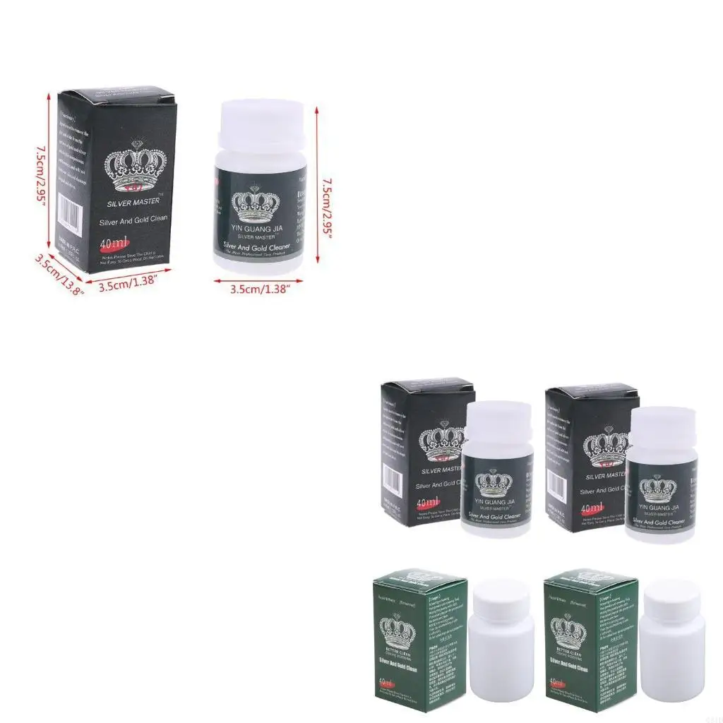 

2Pcs Jewelry Cleaning Versatile Rust Remover Anti Tarnish for Protection Ring Diamond Rust Detergent 40ml Silver Gold Clean