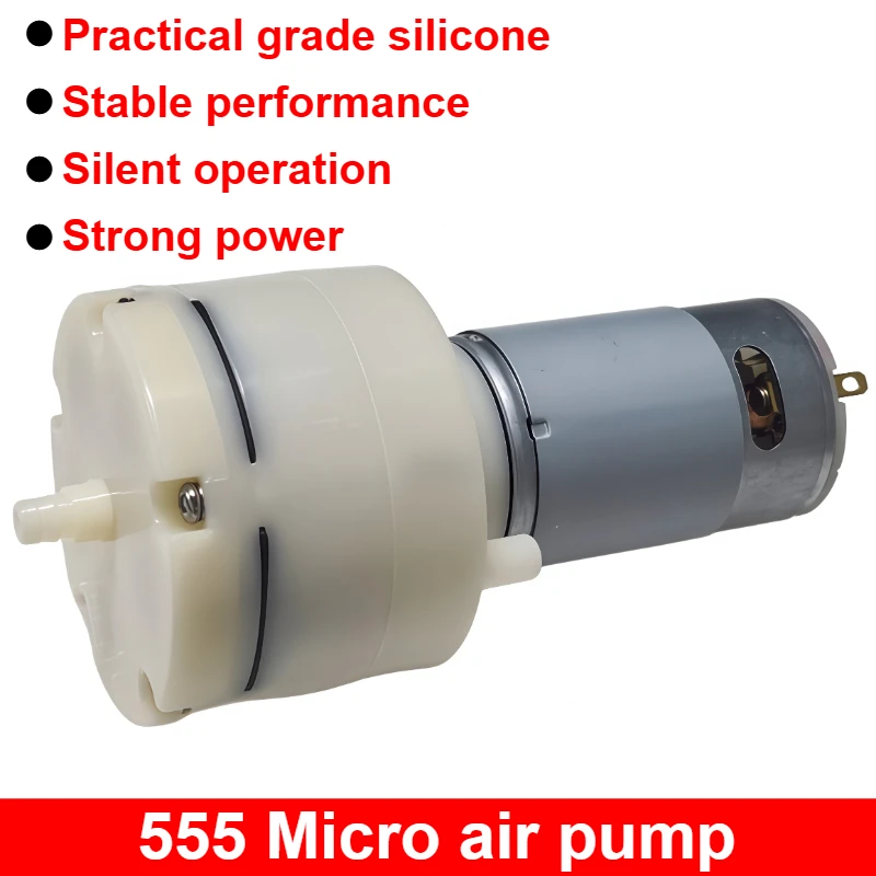 1pcs 12/24V 15LPM Large Flow High Pressure Mini 555 Vacuum Air Pump Negative Pressure Suction Diaphragm Pump DIY Packer Inflator