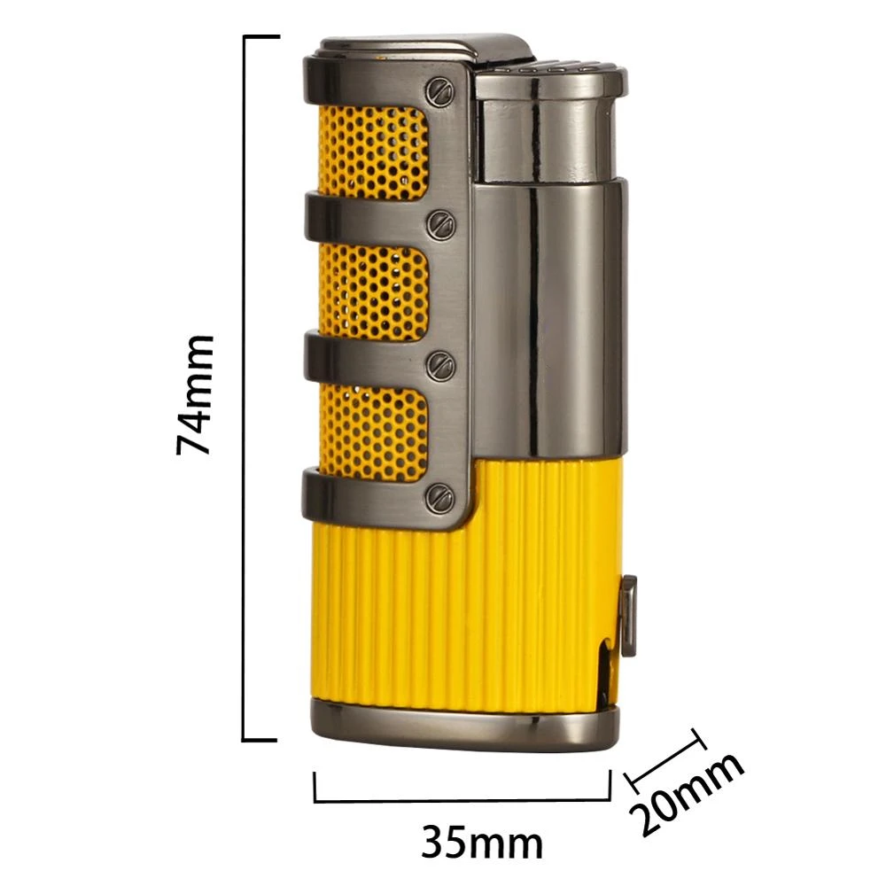 Puro Cigar Lighter Butane 3 Torch Jet Flame Lighter W/ Cigars Cutter Punch Accessories Windproof Cohiba Charuto Lighter Gift Box