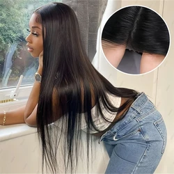 Glueless Wigs Human Hair Ready To Wear Bone Straight Human Hair Wigs 30 Inch Pre Cut 4X4 5X5 Hd Lace Closure Wig 100% Human Hair