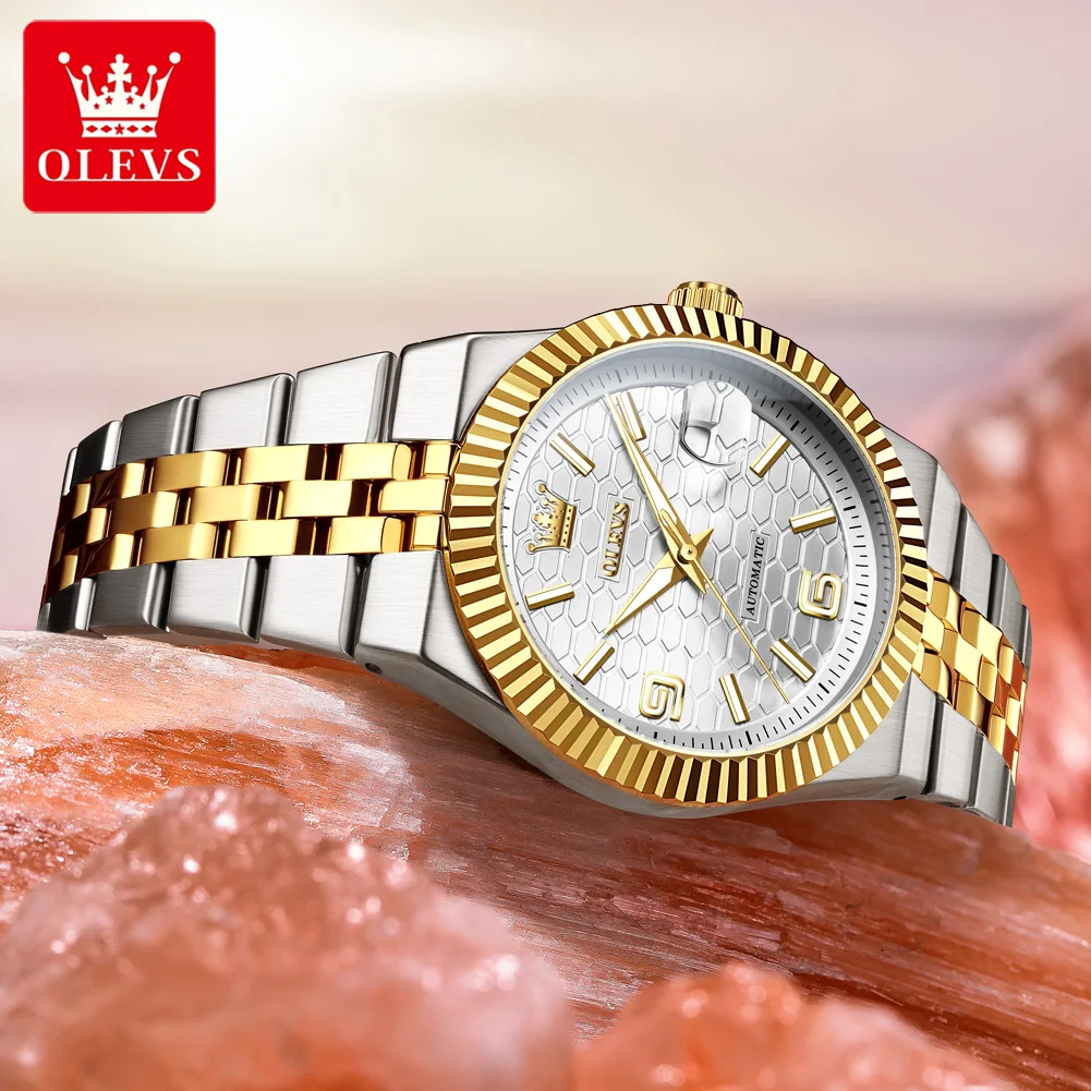 OLEVS Men Watch Original Brand Watch Automatic Mechanical Waterproof Auto Date Man Wristwatch