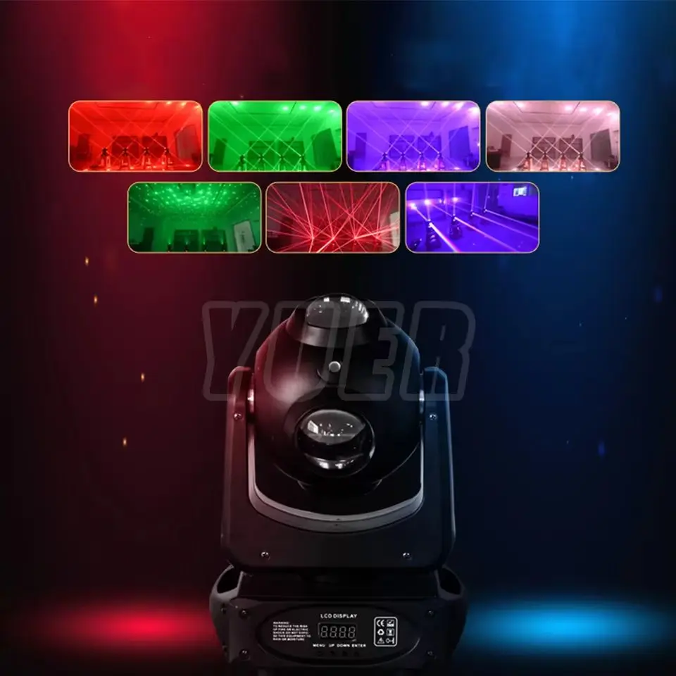 LED 4x25w RGBW Beam RG Laser Moving Head Disco Party DMX512 Sound Control KTV Strobe Rotate Dance Party Bar Club Stage Lighting