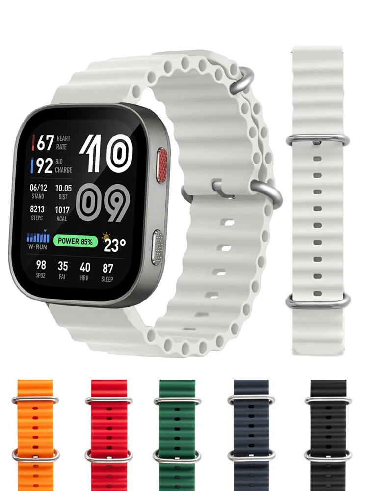 For Amazfit Bip Max bip 6 bip 5 Smartwatch Ocean Band Wristband Soft Silicone Sport Bracelet Correa Amazfit Bip6 Strap 22mm Belt